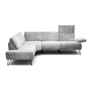 Ecksofa Cosy, Hellgrau, Textil, 5-Sitzer, Ottomane links, L-Form, 248-263x193 cm, Stoffauswahl, Armteil links, rechts, Wohnzimmer, Sofas & Couches, Wohnlandschaften, Ecksofas