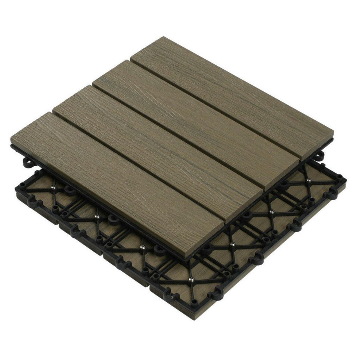 Bild 1 von Ambia Garden Terrassenfliese, Grau, 30x2.4 cm, Bsci, rutschfest, UV-beständig, Gartenzubehör, Terrassen- & Balkonböden