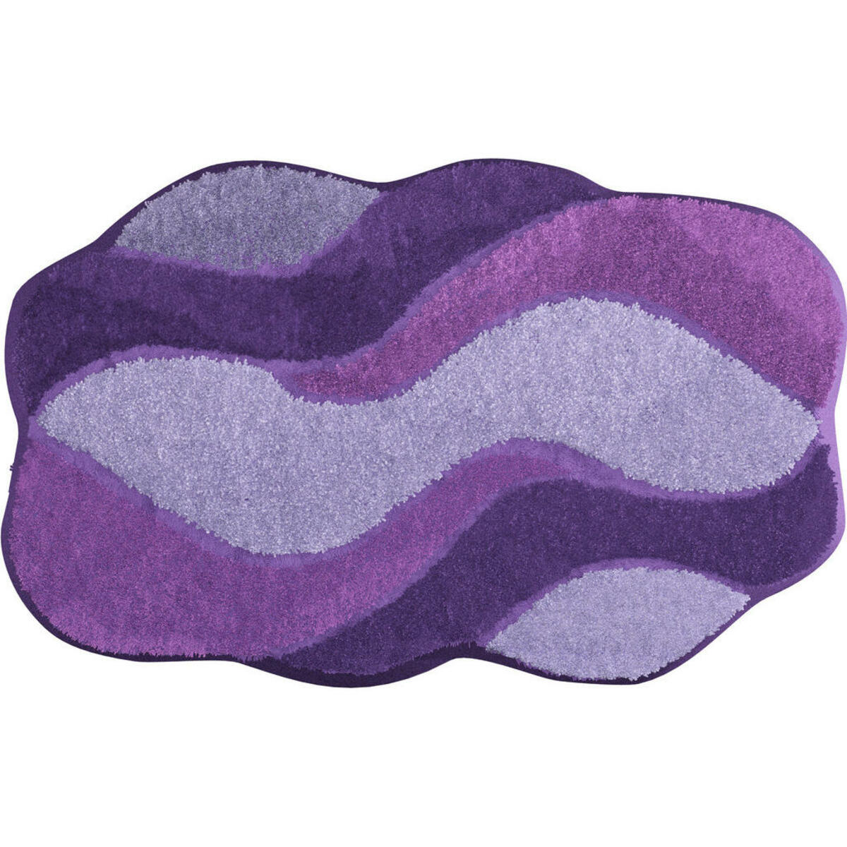 Bild 1 von Grund Badteppich Carmen, Flieder, Textil, Wellen, rechteckig, 70 cm, Oeko-Tex® Standard 100, für Fußbodenheizung geeignet, rutschfest, Badtextilien, Badematten