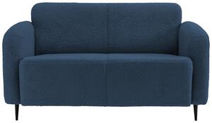 2-Sitzer-Sofa Marone Blau Teddystoff, Blau