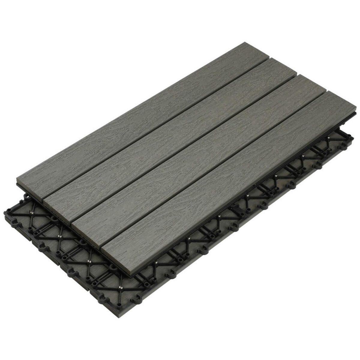 Bild 1 von Ambia Garden Terrassenfliese, Silber, Dunkelgrau, Kunststoff, 60x2.4 cm, UV-beständig, Gartenzubehör, Terrassen- & Balkonböden