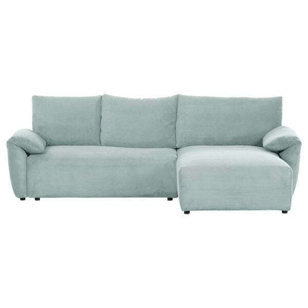 Bild 1 von Carryhome Ecksofa, Mintgrün, Textil, 3,5-Sitzer, Füllung: Polyester, seitenverkehrt montierbar, L-Form, 266x180 cm, Stoffauswahl, Liegefunktion, Schlafen auf Sitzhöhe, Rücken echt, Wohnzimmer, So