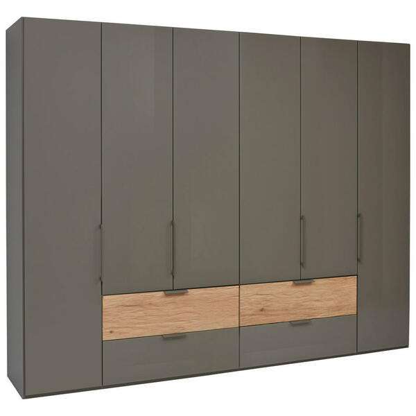 Bild 1 von Dieter Knoll Kleiderschrank, Eiche, Anthrazit, Holzwerkstoff, 6 Fächer, 4 Schubladen, 300x216x58 cm, Beimöbel erhältlich, in verschiedenen Größen Holzdekoren individuell planbar, Schlafzimmer, K