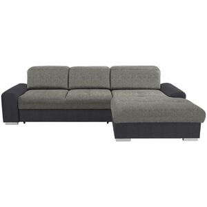 Livetastic Ecksofa, Grau, Dunkelgrau, Textil, Buche, massiv, 4-Sitzer, Ottomane rechts, L-Form, 286x203 cm, seitenverkehrt erhältlich, Wohnzimmer, Sofas & Couches, Wohnlandschaften