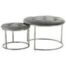 Bild 1 von Mid.you Hockerset, Grau, Silber, Textil, 2-teilig, 40x60x32 cm, Wohnzimmer, Hocker, Sitzhocker