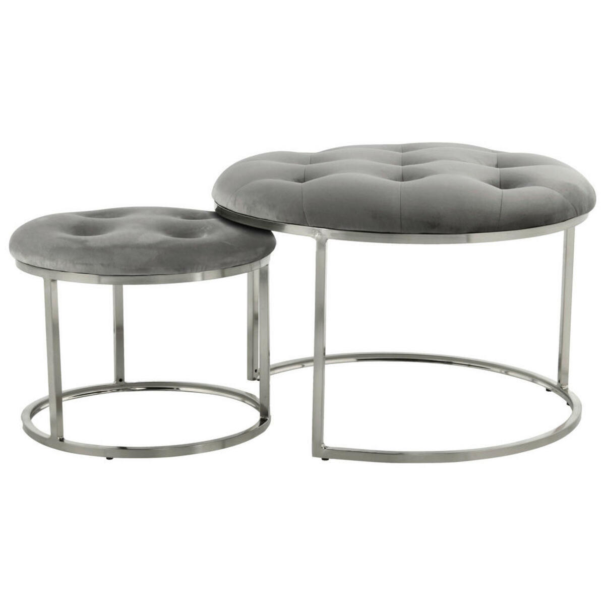 Bild 1 von Mid.you Hockerset, Grau, Silber, Textil, 2-teilig, 40x60x32 cm, Wohnzimmer, Hocker, Sitzhocker
