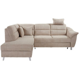 Livetastic Ecksofa, Beige, Textil, 3-Sitzer, Ottomane links, L-Form, 248x197 cm, Wohnzimmer, Sofas & Couches, Wohnlandschaften