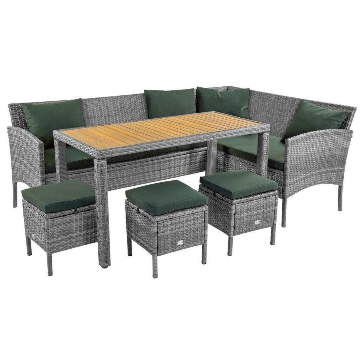 Ambia Garden Gartentischgruppe, Mintgrau, Holz, Metall, Kunststoff