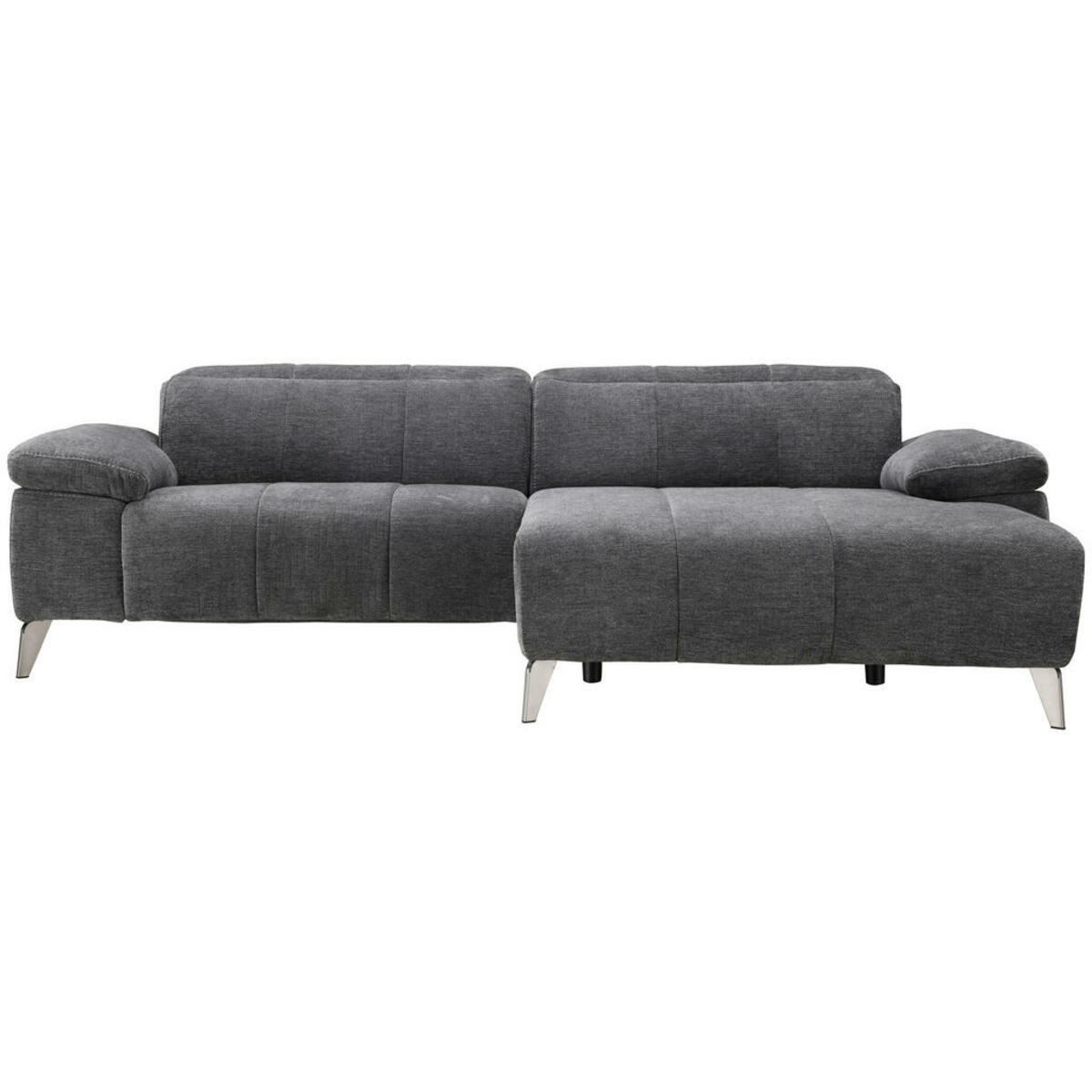 Bild 1 von Livetastic Ecksofa, Dunkelgrau, Textil, 2-Sitzer, Ottomane rechts, L-Form, 262x175 cm, motorische Relaxfunktion, USB-Anschluss, Wohnzimmer, Sofas & Couches, Wohnlandschaften, Ecksofas
