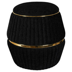Mid.you Hocker, Schwarz, Gold, Textil, 53 cm, Wohnzimmer, Hocker, Sitzhocker
