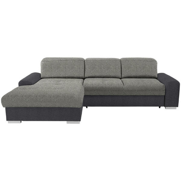 Bild 1 von Livetastic Ecksofa, Grau, Dunkelgrau, Textil, Buche, massiv, 4-Sitzer, Ottomane links, L-Form, 286x203 cm, seitenverkehrt erhältlich, Wohnzimmer, Sofas & Couches, Wohnlandschaften