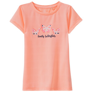 Mädchen Sport-T-Shirt mit Schmetterling-Print APRICOT