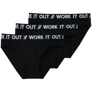 3 Damen Sport-Slips SCHWARZ