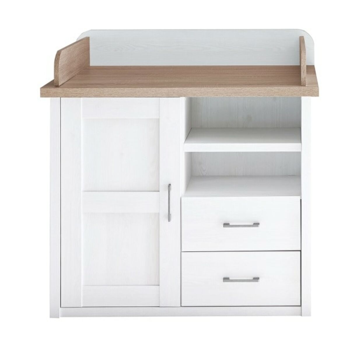 Bild 1 von Wickelkommode Luca Pinie-Optik Weiß /Trüffel 107 x 104 x 75 cm