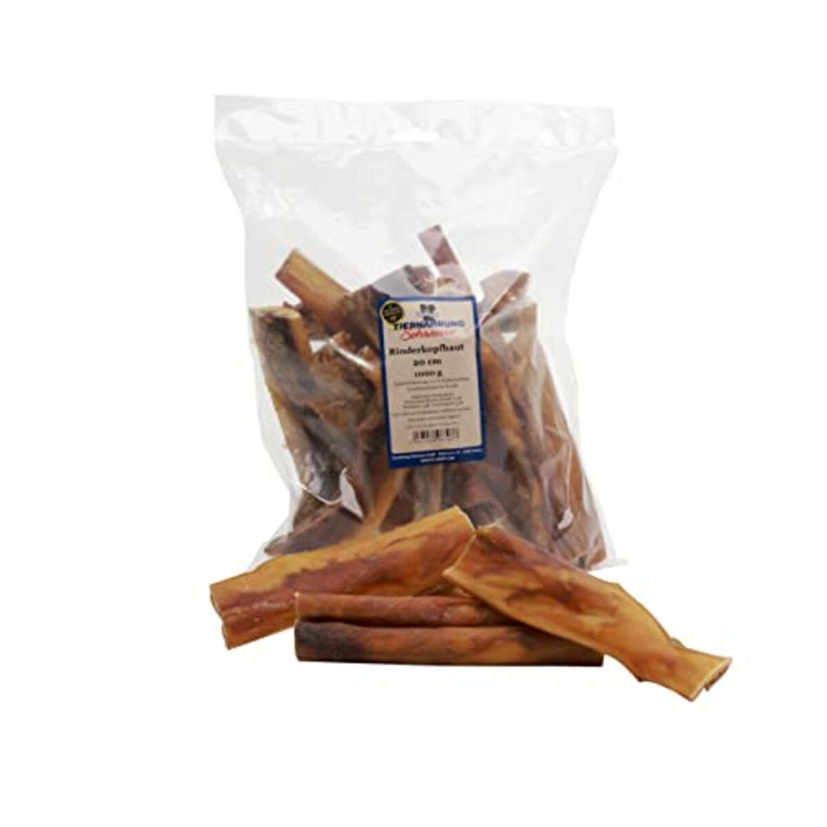 Bild 1 von Tiernahrung Schwenner Rinderkopfhaut 20cm getrocknet I Fettarme Rinderkopfhaut für Hunde I Pflegt & reinigt das Gebiss I Hundeleckerli Snack