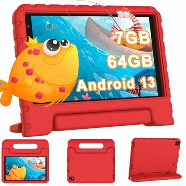 Bild 1 von YESTEL Tablet 10 Zoll Android 13 mit 12 GB RAM + 128 GB ROM (1TB TF), 2 in 1 Tablet mit 2.4G + 5G WLAN, 2.0 GHz, Bluetooth 5.0, 5 MP + 8 MP, Tablet mit Tastatur + Maus + Hülle, Grau