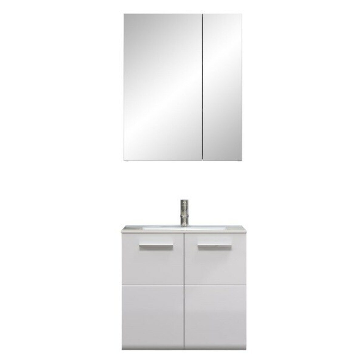 Bild 1 von Badmöbelset Riva III Rauchsilber/Weiß Hochglanz 62x190x47 cm