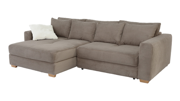 Bild 1 von Ecksofa Cordbezug taupe 288 x 186 cm Schlaffunktion - KAMPEN