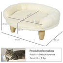 Bild 3 von PawHut Katzenbett Hundesofa, Hundebett, Haustiersofa mit Erhöhtem Design, Creme