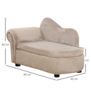 Bild 3 von PawHut Hundesofa, Haustiersofa mit Stauraum, Hundebett in Samtoptik, Beige