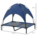 Bild 3 von PawHut Haustierbett mit Baldachin Erhöhtes Hundebett Hundeliege outdoor Blau