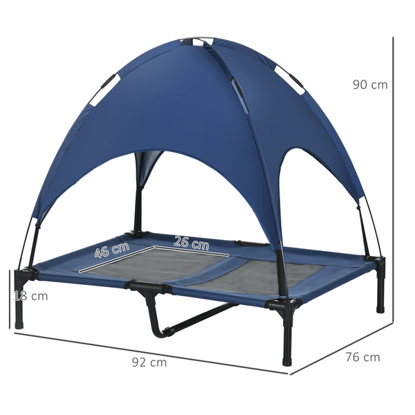 Bild 3 von PawHut Haustierbett mit Baldachin Erhöhtes Hundebett Hundeliege outdoor Blau