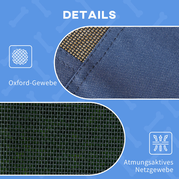 Bild 4 von PawHut Haustierbett mit Baldachin Erhöhtes Hundebett Hundeliege outdoor Blau