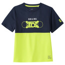 Bild 1 von Jungen Sport-T-Shirt mit Farbteiler DUNKELBLAU / NEONGRÜN