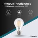 Bild 3 von LUXULA 10er Pack LED Filament Leuchtmittel E27