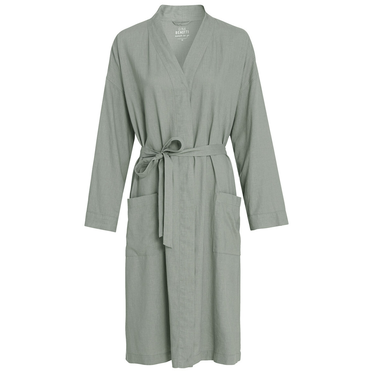 Bild 1 von Damen Bademantel mit Leinen-Anteil SCHILFGRÜN