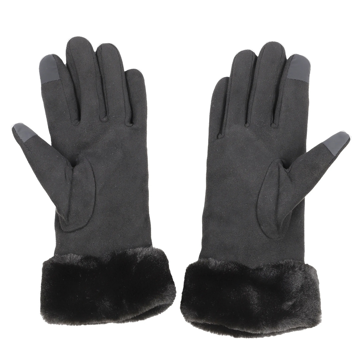 Bild 2 von Damen Handschuhe mit Kunstfelleinsatz
                 
                                                        Schwarz