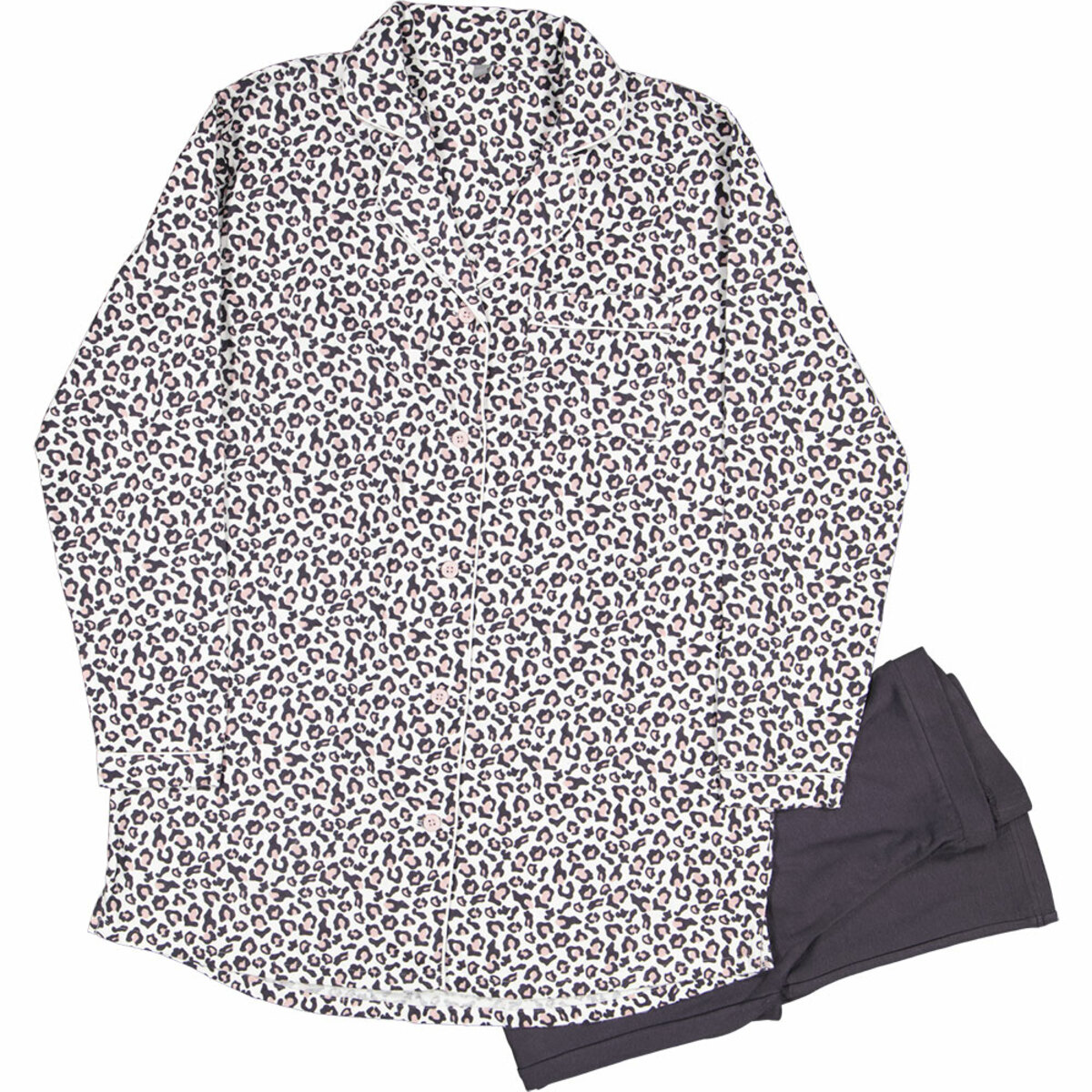 Bild 1 von Damenpyjama Lange Ärmel, Anthrazit, S