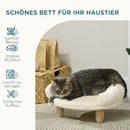 Bild 4 von PawHut Katzenbett Hundesofa, Hundebett, Haustiersofa mit Erhöhtem Design, Creme