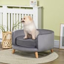 Bild 2 von PawHut Hundesofa, Haustiersofa mit Samtoptik, Katzensofa mit Kissen, Holzbeine