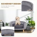 Bild 4 von PawHut Hundesofa, Haustiersofa mit Samtoptik, Katzensofa mit Kissen, Holzbeine