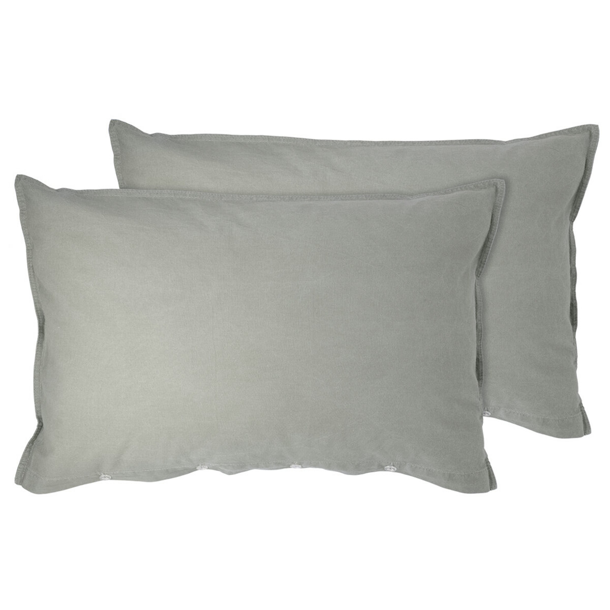 Bild 1 von 2 Kissenhüllen 60x40 cm stone-washed SALBEI