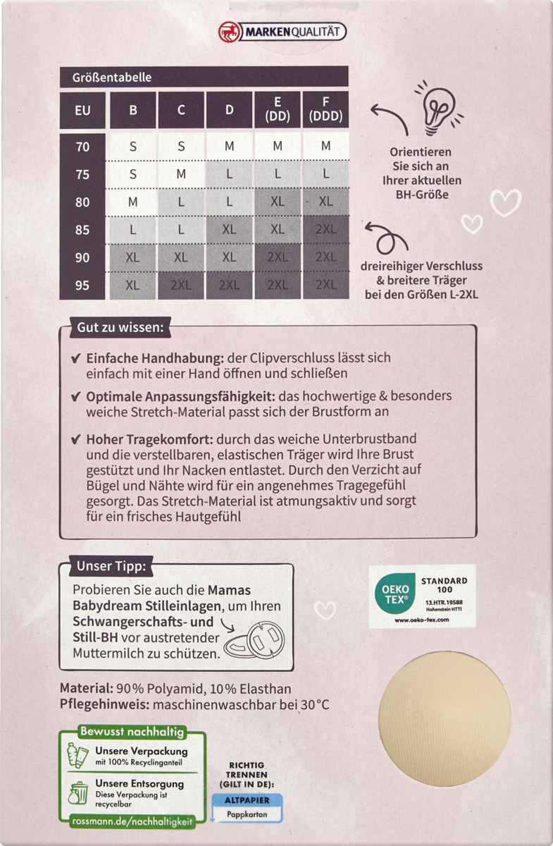 Bild 2 von Mamas Babydream Schwangerschafts- und Still-BH nude Gr. XL