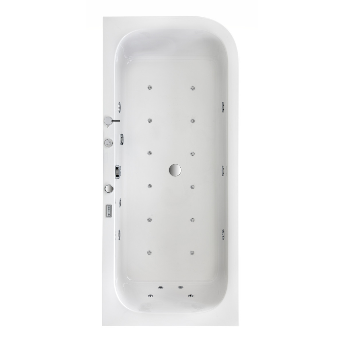 Bild 1 von Ottofond Whirlpool-Komplettset 'Spirit' rechts Sanitäracryl weiß 180 x 80 x 60 cm