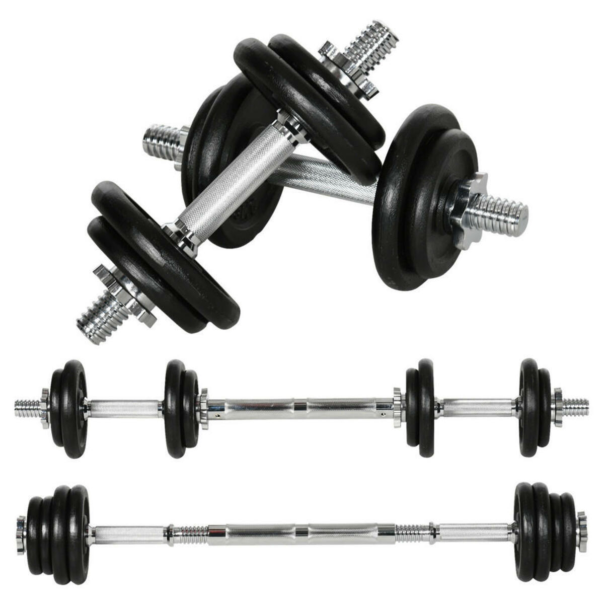 Bild 1 von HOMCOM Hantelset schwarz Eisen B/H/L: ca. 16x16x95 cm