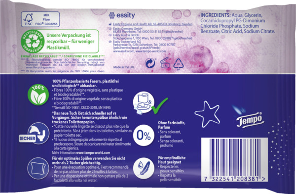 Bild 2 von Tempo Feuchte Toilettentücher Sanft für Kinder