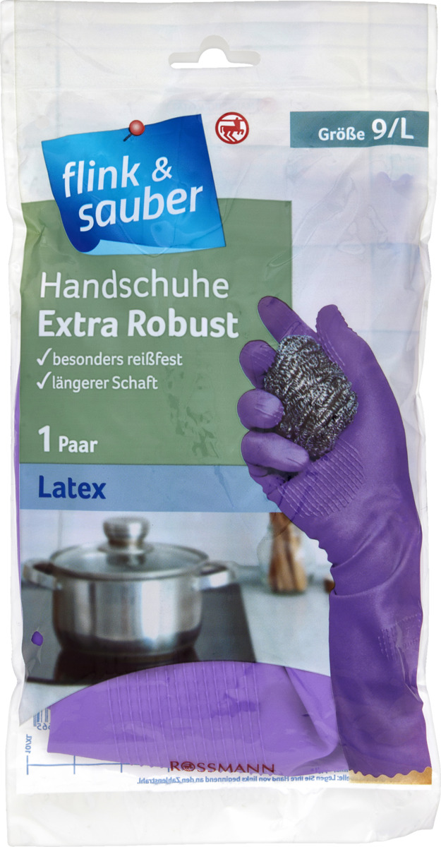 Bild 1 von flink & sauber Handschuhe Extra Robust Latex Gr. L