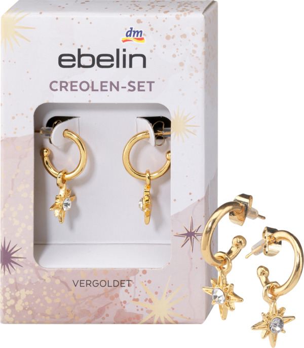 Bild 1 von ebelin Creolen Sternanhänger Echtschmuck Golden Winter Glow