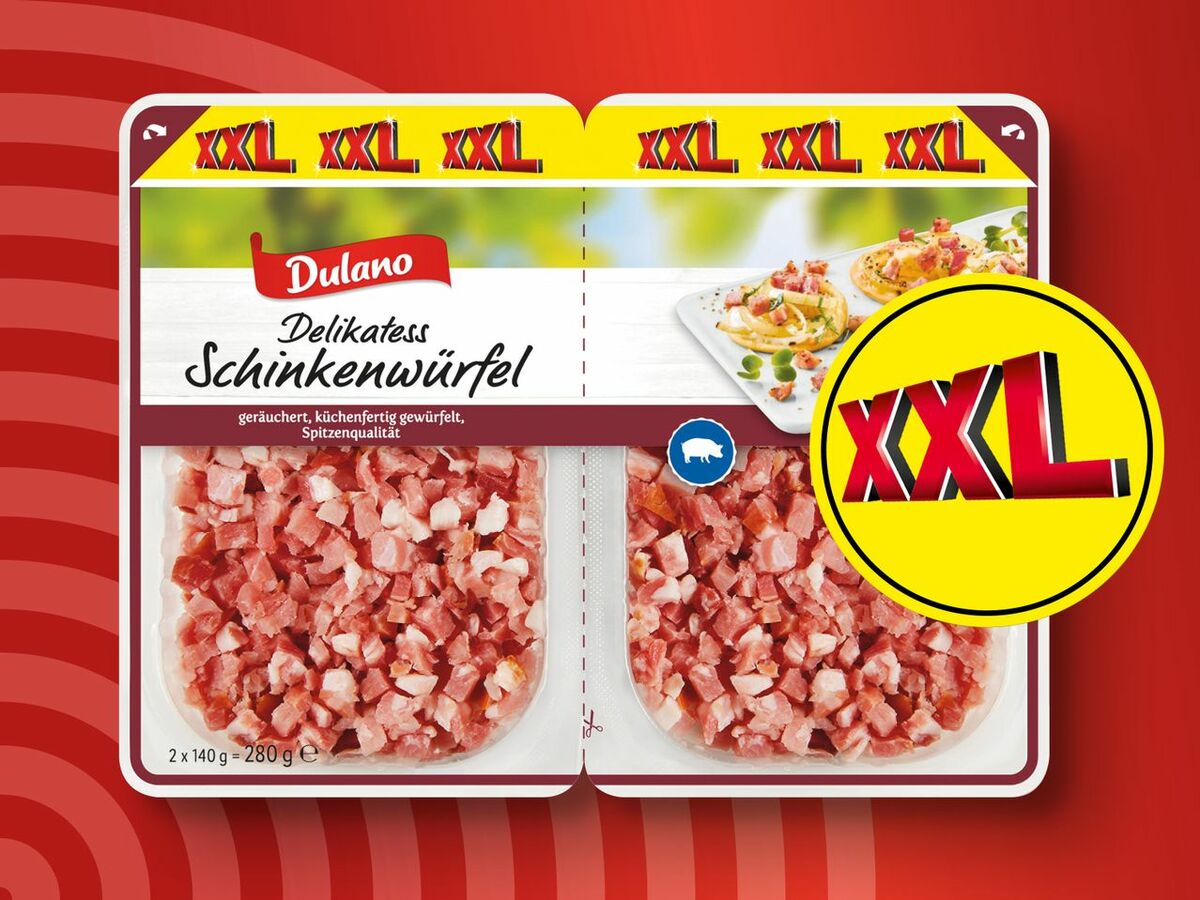 Bild 1 von Dulano Delikatess Schinkenwürfel XXL, 
         2x 140 g