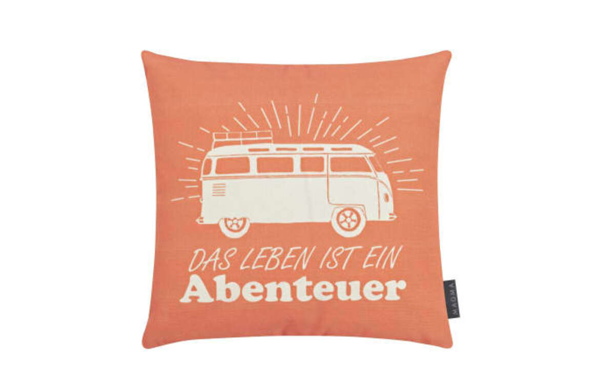 Bild 1 von Kissenhülle, Schriftzug Abenteuer, 40 x 40 cm