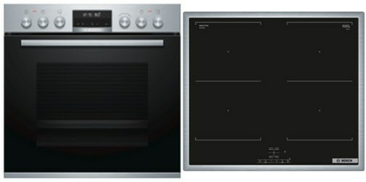 Bild 1 von HND677LS66 Herdset mit Induktionskochfeld bestehend aus HEB578BS1 + NVQ645CB6E edelstahl + edelstahl