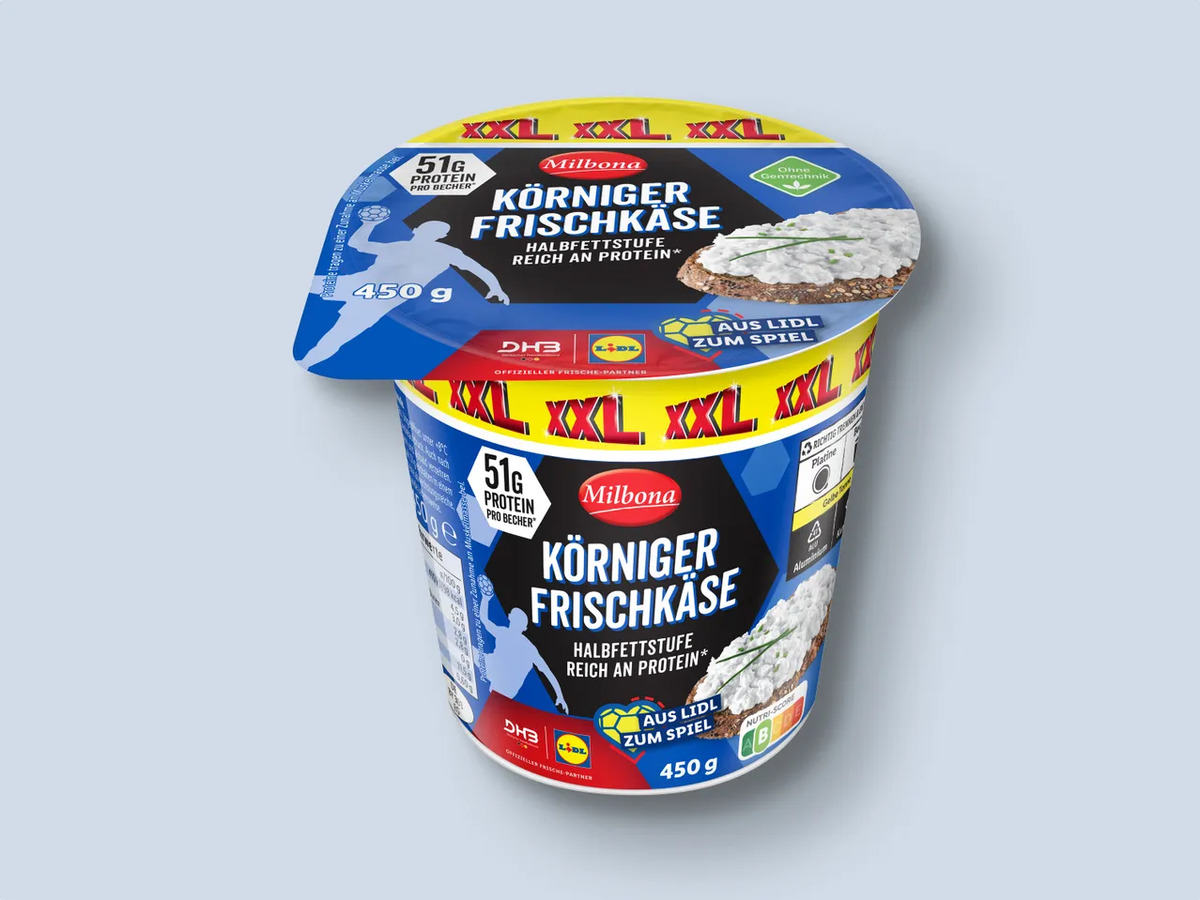 Milbona Körniger Frischkäse XXL, 450 g von Lidl ansehen!
