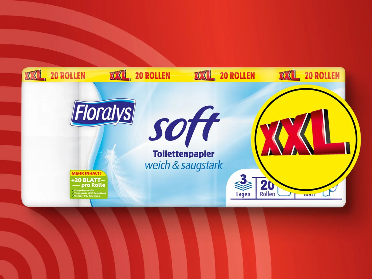 Bild 1 von Floralys Soft Toilettenpapier XXL, 
         20x 220 Blatt