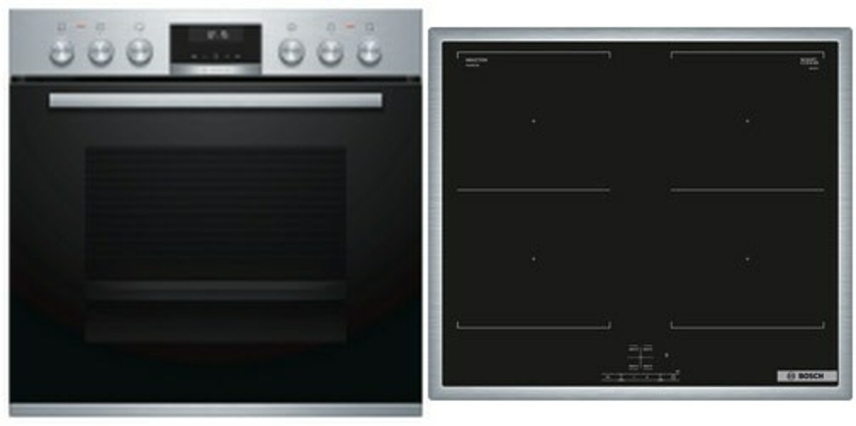 Bild 1 von HND617LS66 Herdset mit Induktionskochfeld bestehend aus HEB517BS1 + NVQ645CB6E edelstahl + edelstahl