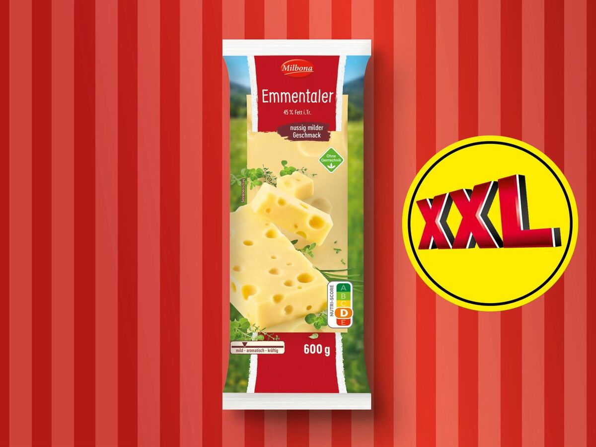 Bild 1 von Milbona Emmentaler am Stück XXL, 
         600 g