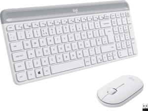 LOGITECH MK470 Slim Combo, Tastatur & Maus Set, kabellos, Weiß